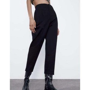 NWT Zara Cropped Trousers Darts Baggy High-waist L